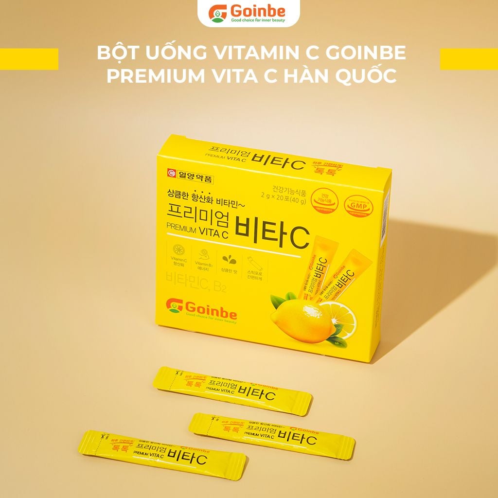 Combo 3 hộp - BỘT UỐNG VITAMIN C GOINBE PREMIUM VITA C 500MG - HÀN QUỐC (1 tháng)