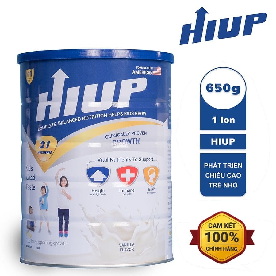[Combo mua 3 tặng 2] Sữa bột HIUP tăng chiều cao và cân nặng cho trẻ từ 2 đến 15 tuổi - Tặng 1 Sữa Hiup + 1 hộp D3K2
