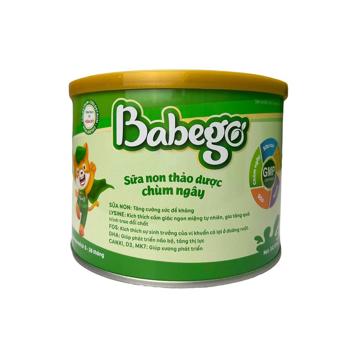 Sữa non thảo dược chùm ngây Babego – 100% sữa non từ Hoa Kỳ ( Nắp Vàng)